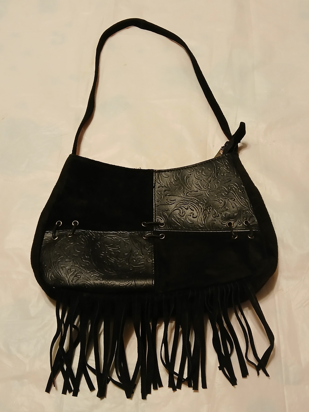 Joe Boxer Black Fringe Shoulder Bag -